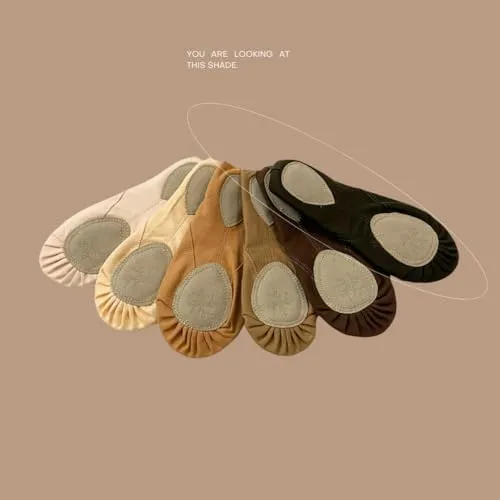 Ballet Shoes for Women, Men & Children, Durable Cotton Canvas, Adjustable Width, Split Sole, 6 Skin Tone Shades