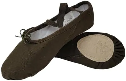 Ballet Shoes for Women, Men & Children, Durable Cotton Canvas, Adjustable Width, Split Sole, 6 Skin Tone Shades