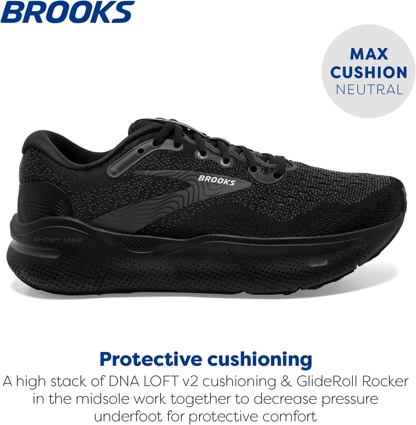 Brooks Mens Ghost Max Cushion Neutral Running & Walking Shoe