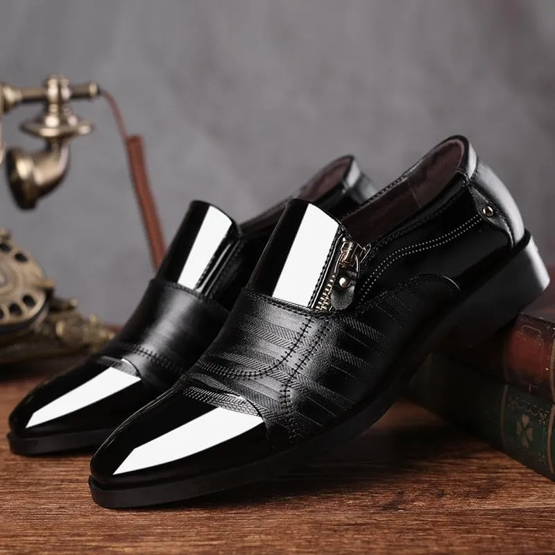 Brown Dress Oxford for Men Men's Invisible Height Increasing Elevator Shoes - Black Premium Leather Slip-on Lightweight Formal Dress Loafers