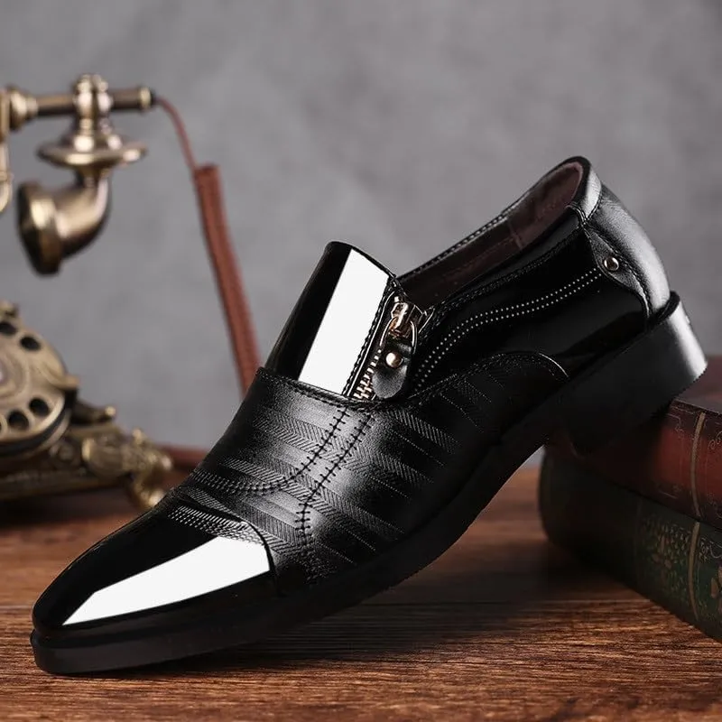 Brown Dress Oxford for Men Men's Invisible Height Increasing Elevator Shoes - Black Premium Leather Slip-on Lightweight Formal Dress Loafers