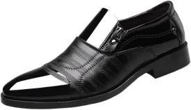 Brown Dress Oxford for Men Men's Invisible Height Increasing Elevator Shoes - Black Premium Leather Slip-on Lightweight Formal Dress Loafers
