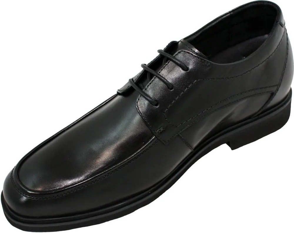 Calden Men's Invisible Height Increasing Elevator Dress Shoes - Black Premium Leather Slip-on Super Lightweight Formal Loafers - 2.8 Inches Taller - K312318 - Size 10 D(M) US