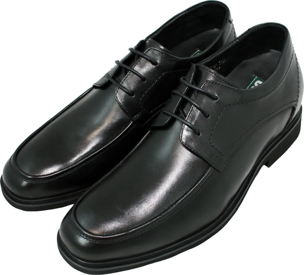 Calden Men's Invisible Height Increasing Elevator Dress Shoes - Black Premium Leather Slip-on Super Lightweight Formal Loafers - 2.8 Inches Taller - K312318 - Size 10 D(M) US