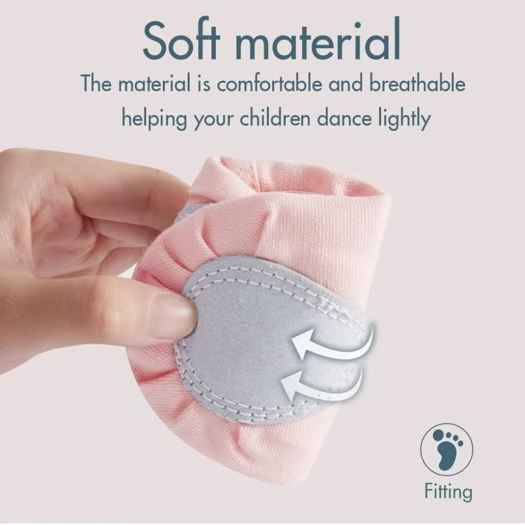 Canvas Ballet Shoes for Girls, Dance Practice Slippers Split Soft Leather Flat Shoes(Toddler/Little Kid/Big Kid)