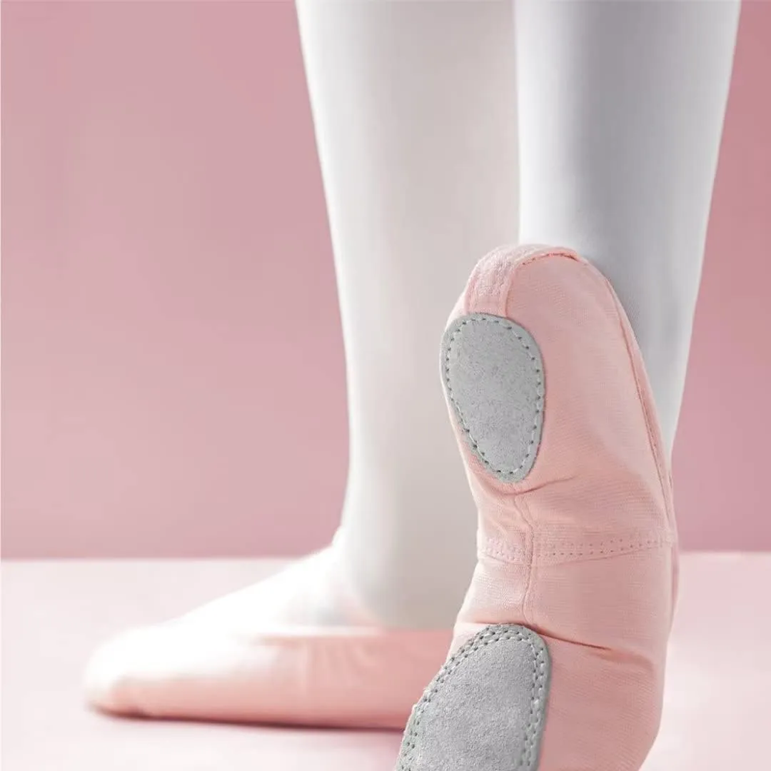 Canvas Ballet Shoes for Girls, Dance Practice Slippers Split Soft Leather Flat Shoes(Toddler/Little Kid/Big Kid)