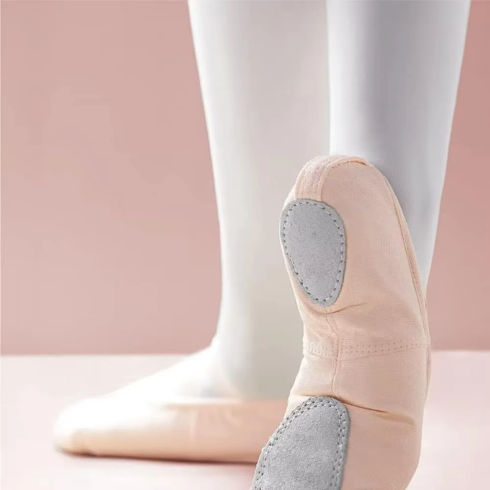 Canvas Ballet Shoes for Girls, Dance Practice Slippers Split Soft Leather Flat Shoes(Toddler/Little Kid/Big Kid)