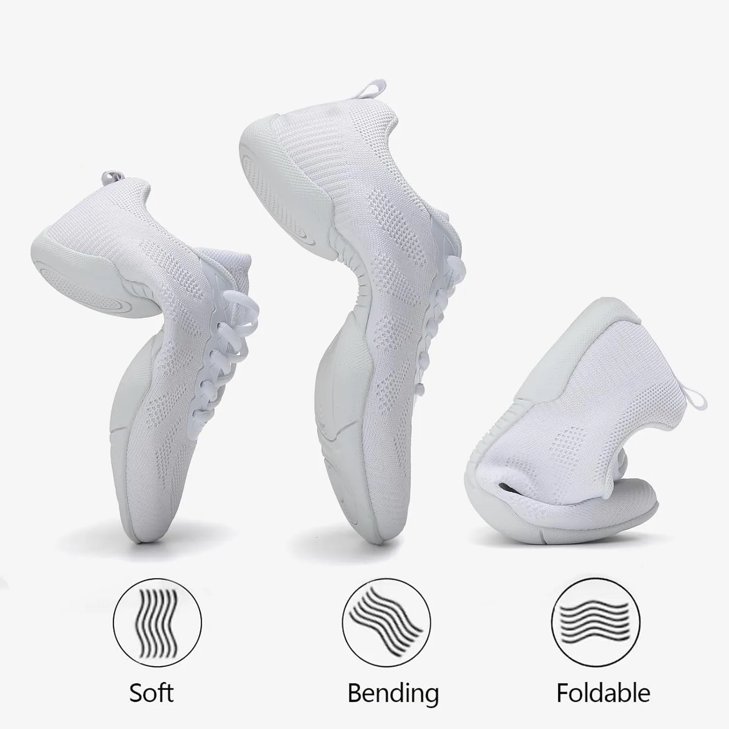 Cheer Shoes Girls Black Cheerleading Dance Shoes Team Training Competition Cheering Shoes Youth Girls White Cheerleading Shoes