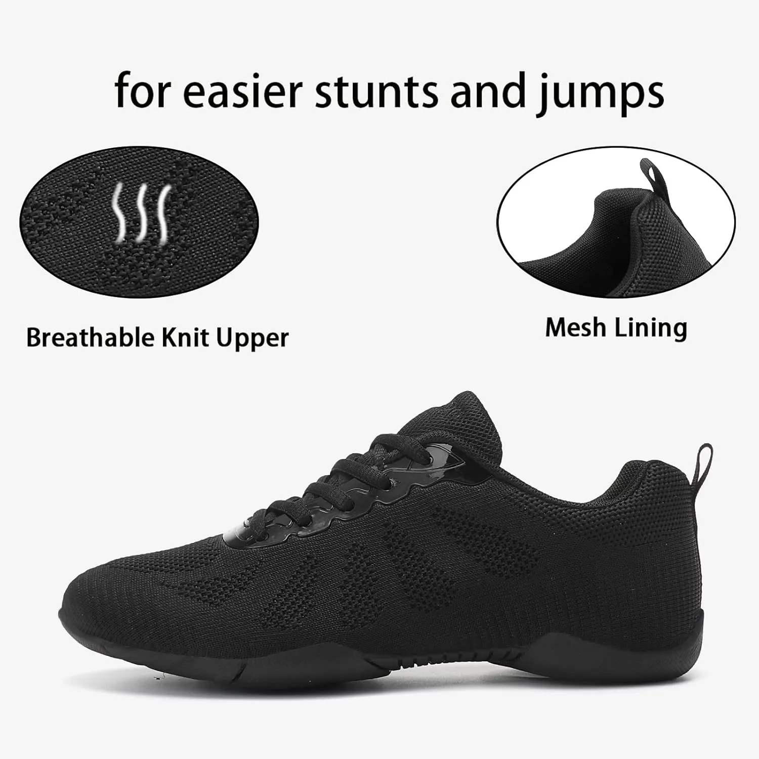 Cheer Shoes Girls Black Cheerleading Dance Shoes Team Training Competition Cheering Shoes Youth Girls White Cheerleading Shoes