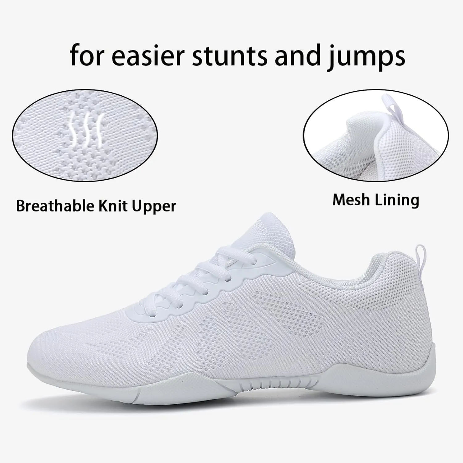 Cheer Shoes Girls Black Cheerleading Dance Shoes Team Training Competition Cheering Shoes Youth Girls White Cheerleading Shoes