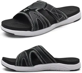 COFACE Mens Sport Recovery Sandals Plantar Fasciitis Soft Cushion Lightweight Orthotic Slides for Men
