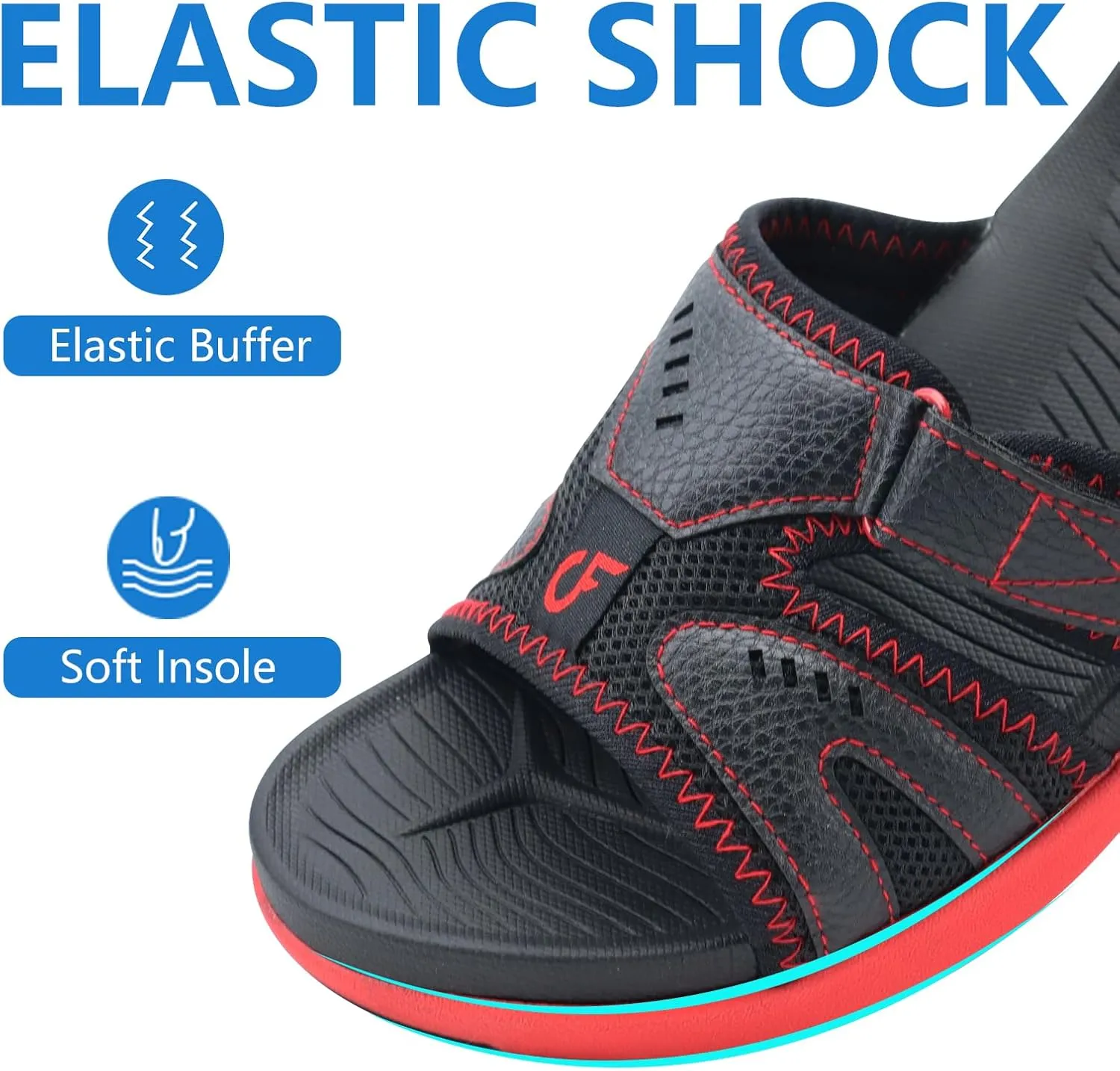 COFACE Mens Sport Recovery Sandals Plantar Fasciitis Soft Cushion Lightweight Orthotic Slides for Men