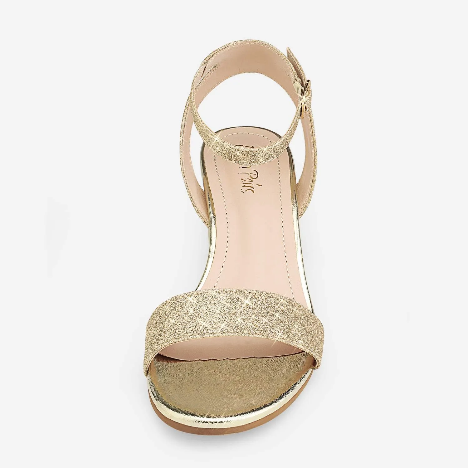 DREAM PAIRS Women's Open Toe Ankle Strap Low Block Chunky Heels Sandals Party Dress Pumps Shoes