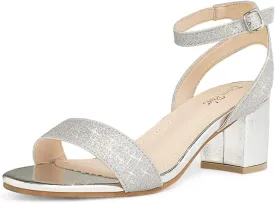 DREAM PAIRS Women's Open Toe Ankle Strap Low Block Chunky Heels Sandals Party Dress Pumps Shoes