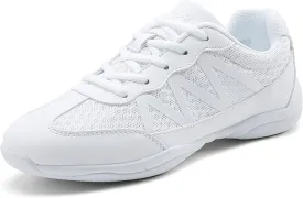 FLIOZY Womens Cheer Dance Shoes Girls White Breathable Lightweight Cheerleading Competition Shoes Athletic Sport Training
