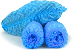 G & F Products Disposable Shoe Covers, Slip-Resistant Booties, Heavy-Duty, Waterproof, Elastic Band, Non-Slip Silicone Sole, Reusable, Protects Floors, Blue, 11 Us Men & 13 Us Women, X-L 200 Pieces