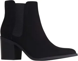J. Adams Andi Booties for Women - Pointed Toe Mid Heel Slip on Chelsea Boots - Vegan Leather Ankle Boots - Comfortable Fall Boots for Women