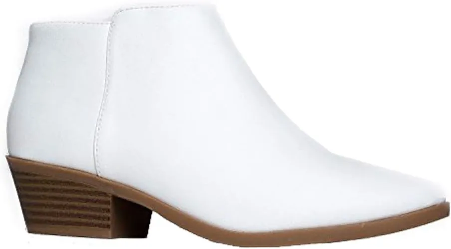 J. Adams Women's Lexy Ankle Boots, Short Low Heel, Side Zipper, Casual Booties for Fall and Winter