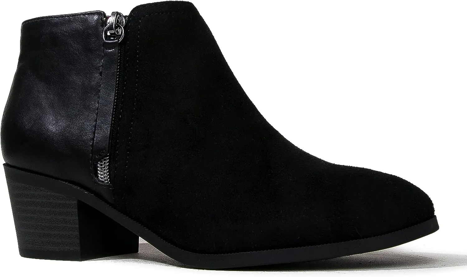 J. Adams Women's Lexy Ankle Boots, Short Low Heel, Side Zipper, Casual Booties for Fall and Winter