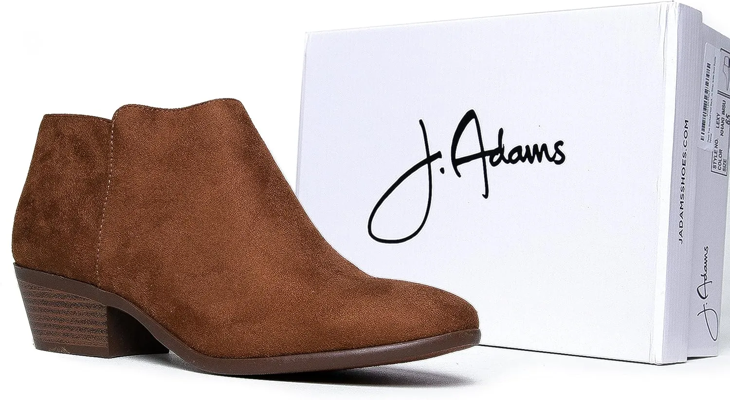 J. Adams Women's Lexy Ankle Boots, Short Low Heel, Side Zipper, Casual Booties for Fall and Winter