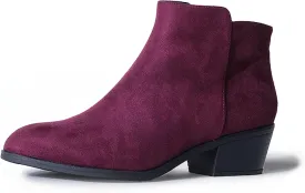 J. Adams Women's Lexy Ankle Boots, Short Low Heel, Side Zipper, Casual Booties for Fall and Winter