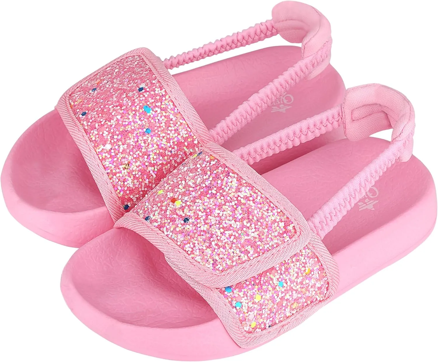 Kids Flip Flops Sandals Toddler Boys Girls Sequin Slides Shower Beach Pool Shoes Slip on Summer Slippers with Back Strap