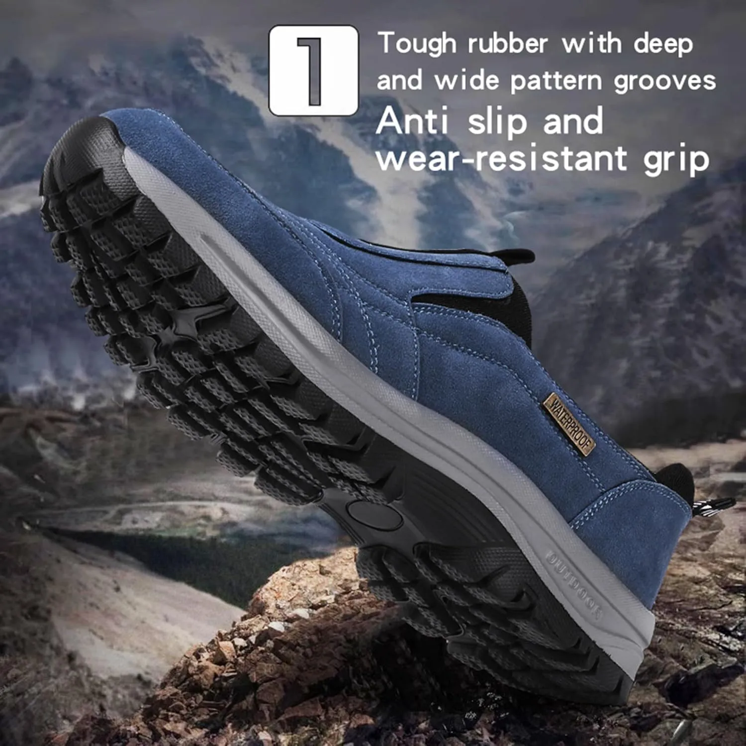 Men's Casual Fashion Waterproof Anti-Slip Lightweight Orthopedic Loafers,Low-top Safety Sneakers Comfortable Walking Boat ShoeExtended Width Foot Breathable Sneakers