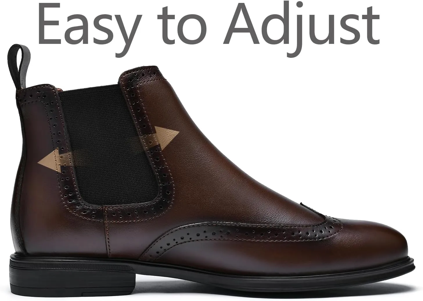 Mens Chelsea Boots,Dress Boots For Men,Slip-on Formal Dress Boots for Men Casual Ankle Boots Classic Brogue Style