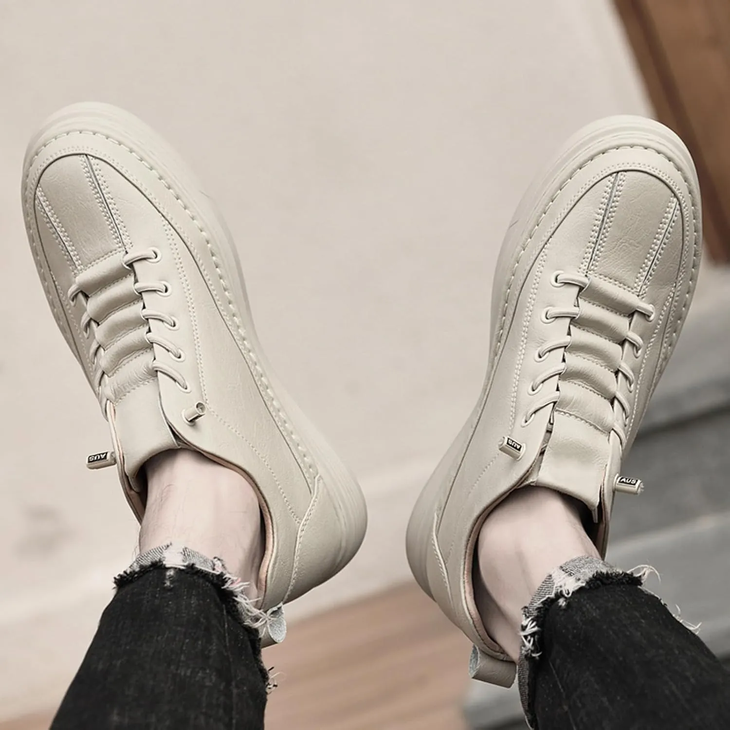 Men's Invisible Height Increasing Elevator Shoes 2.36 Inches Taller Casual Sneakers Leather Oxford Dress Shoes