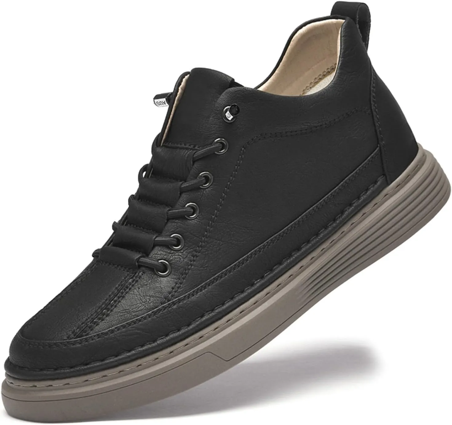 Men's Invisible Height Increasing Elevator Shoes 2.36 Inches Taller Casual Sneakers Leather Oxford Dress Shoes