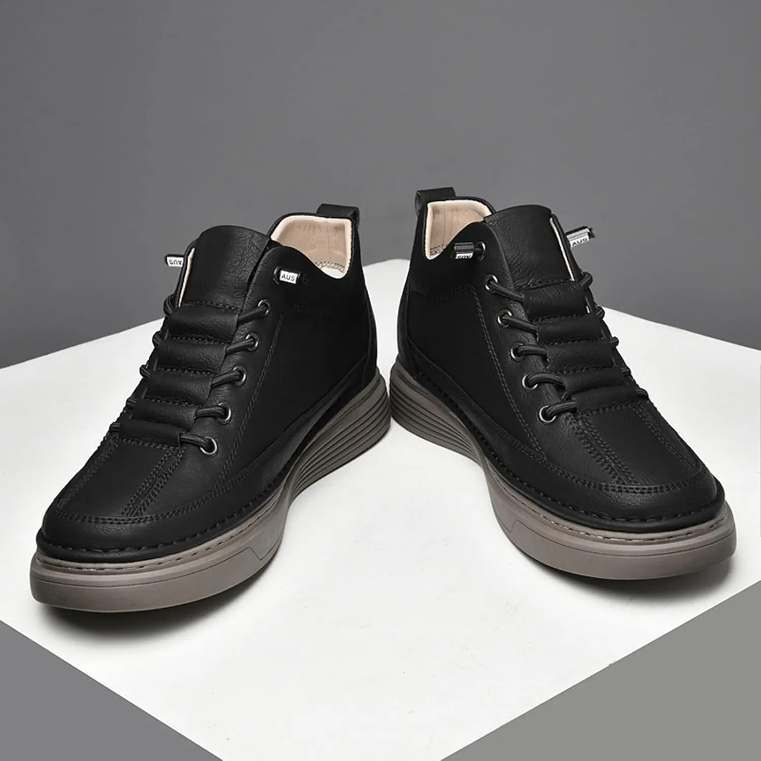 Men's Invisible Height Increasing Elevator Shoes 2.36 Inches Taller Casual Sneakers Leather Oxford Dress Shoes