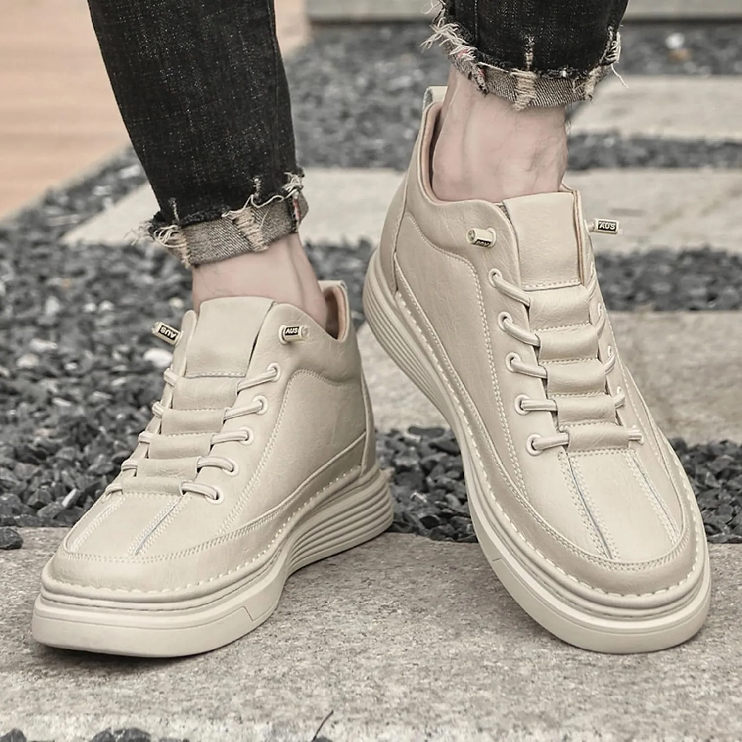 Men's Invisible Height Increasing Elevator Shoes 2.36 Inches Taller Casual Sneakers Leather Oxford Dress Shoes