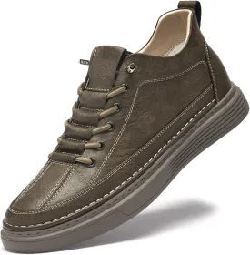Men's Invisible Height Increasing Elevator Shoes 2.36 Inches Taller Casual Sneakers Leather Oxford Dress Shoes