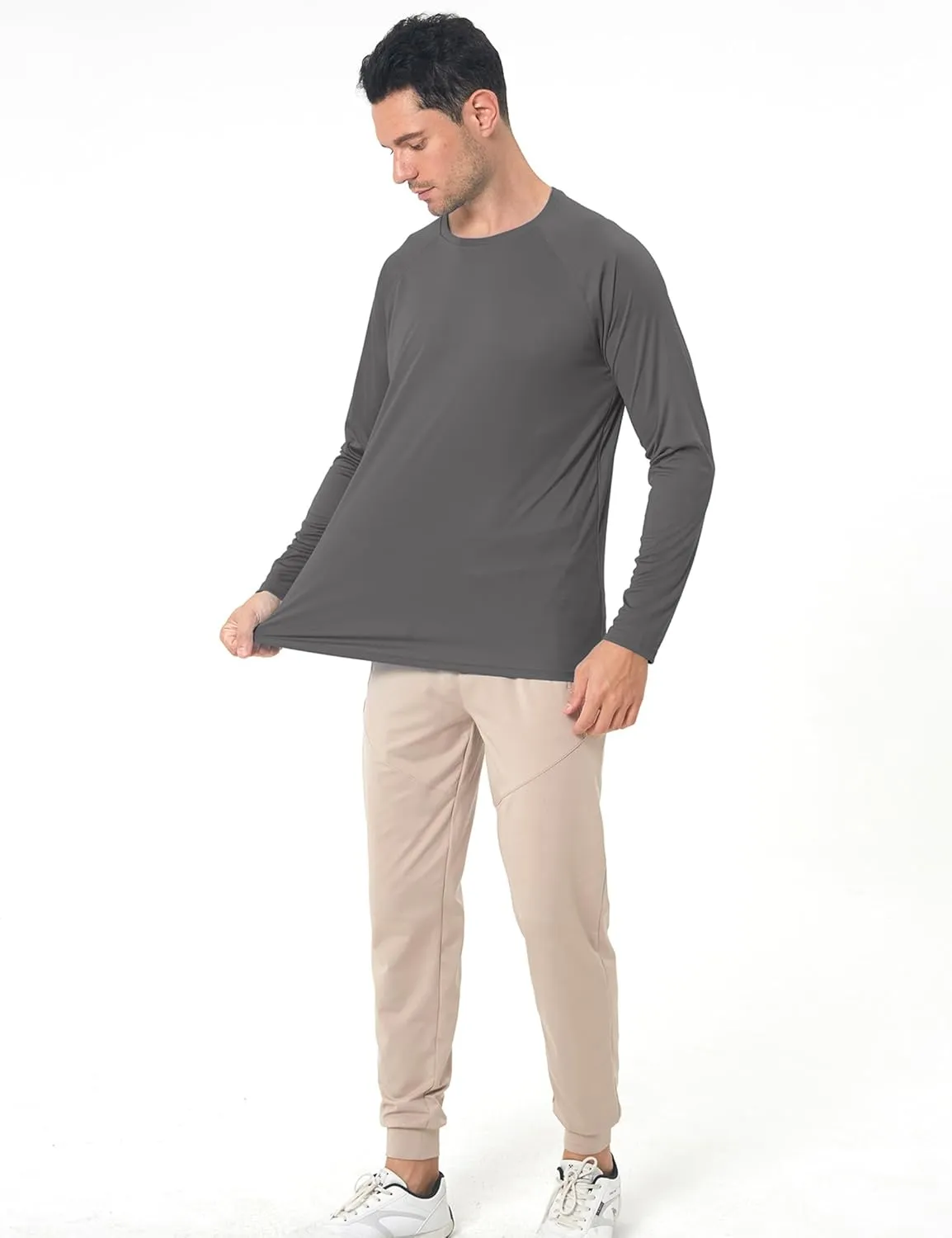 Men's Sun Protection Hoodie Rash Guard Shirts Long Sleeve UPF 50  Swim Fishing Shirt with Hood Lightweight UV SPF