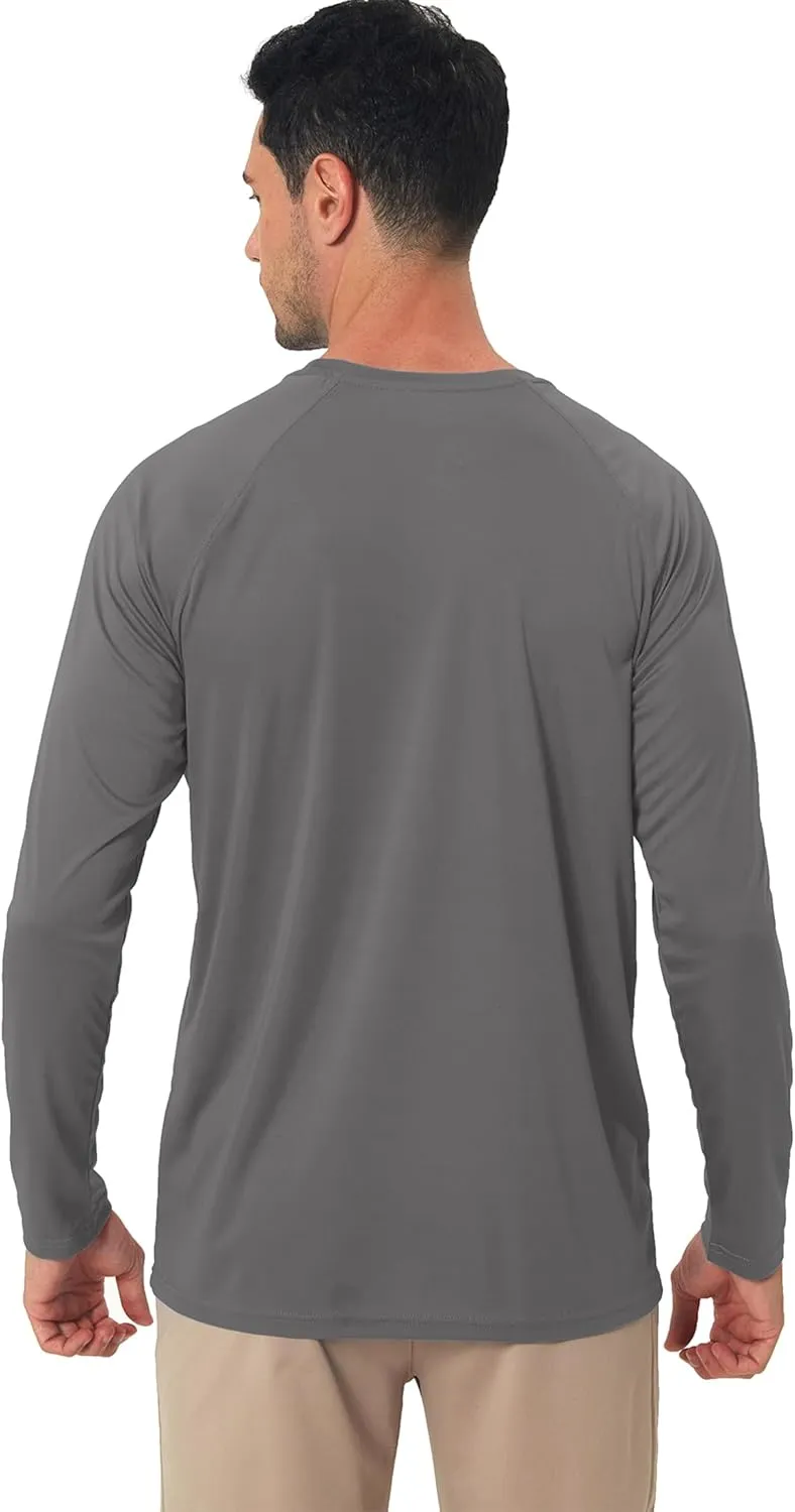 Men's Sun Protection Hoodie Rash Guard Shirts Long Sleeve UPF 50  Swim Fishing Shirt with Hood Lightweight UV SPF
