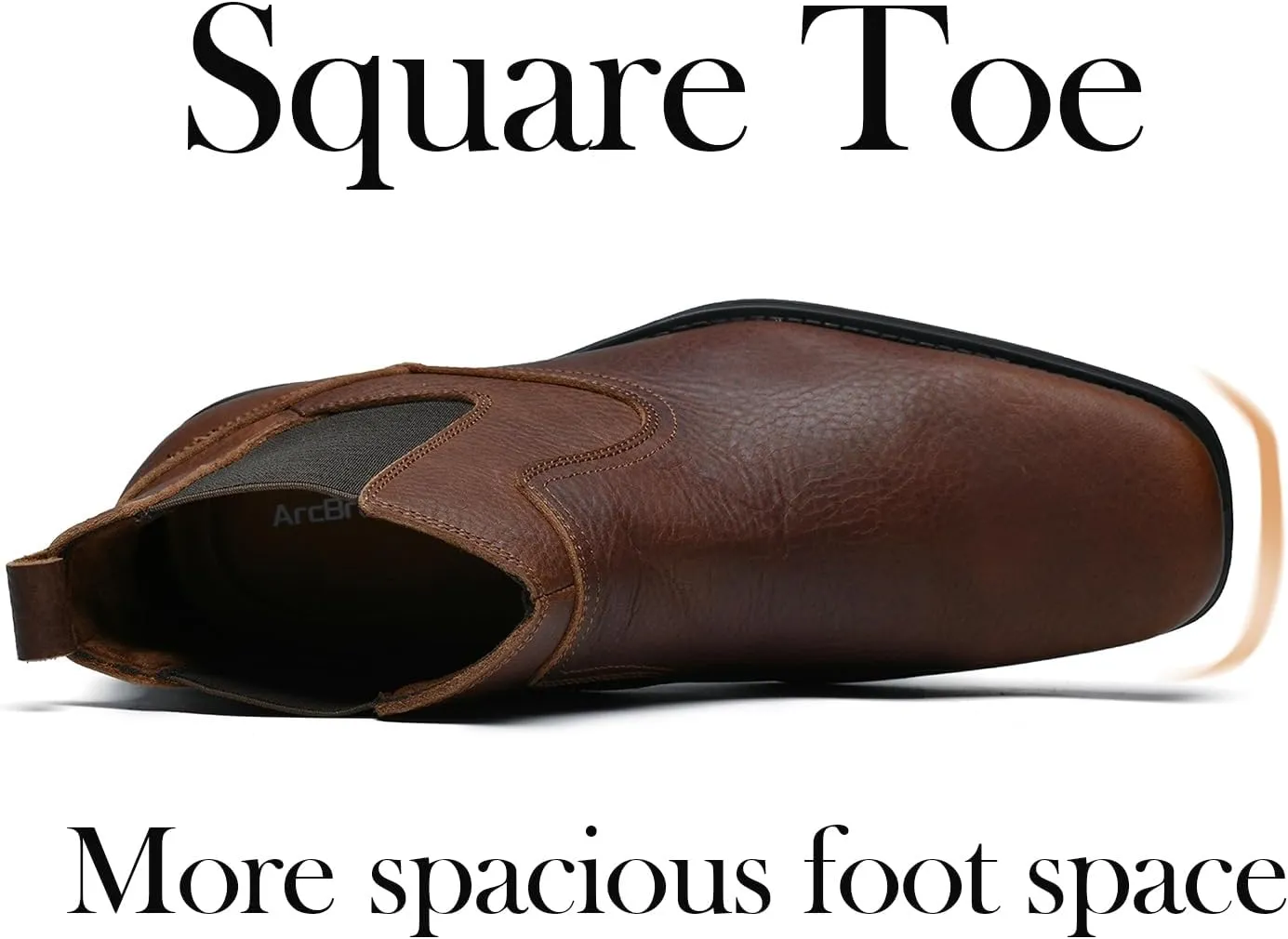 Men's Western Chelsea Cowboy Boots Square Toe, All-Weather Slip-On Work & Casual Boots for Ultimate Comfort & Durability