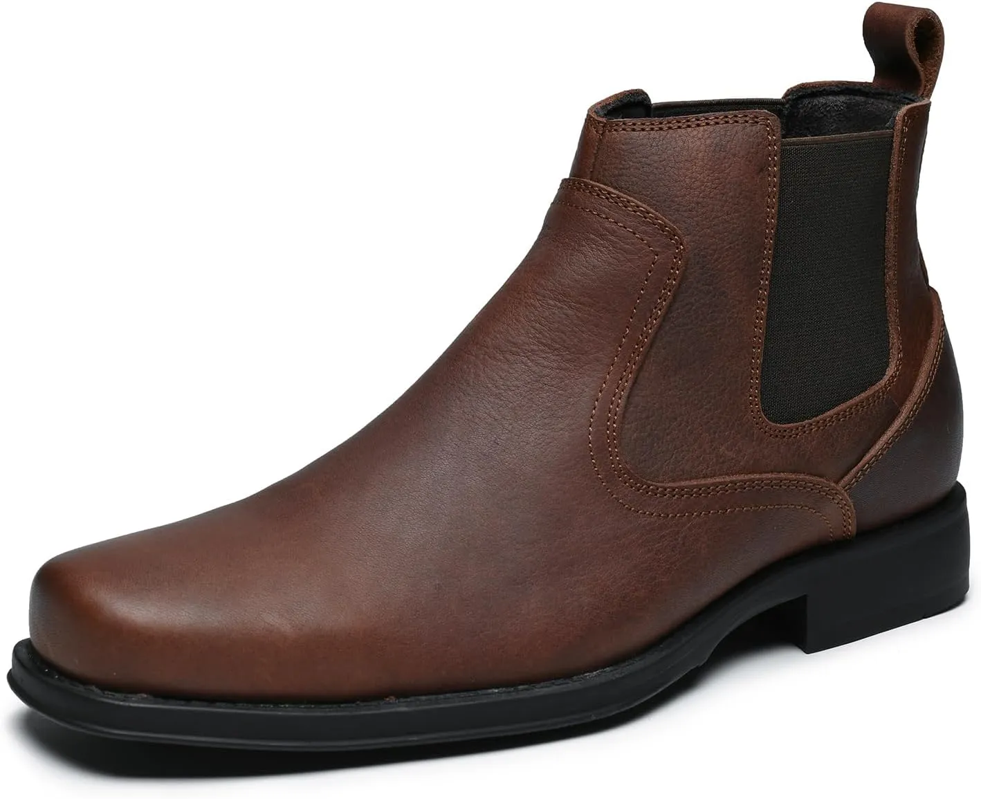 Men's Western Chelsea Cowboy Boots Square Toe, All-Weather Slip-On Work & Casual Boots for Ultimate Comfort & Durability