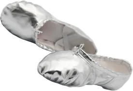 missfiona Womens PU Leather Ballet Slippers Dance Shoes Split Sole Belly Flat Adult Dance Trainers