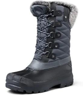 mysoft Women's Snow Boots Warm Insulated Faux Fur Lined Waterproof Mid-Calf Winter Boots