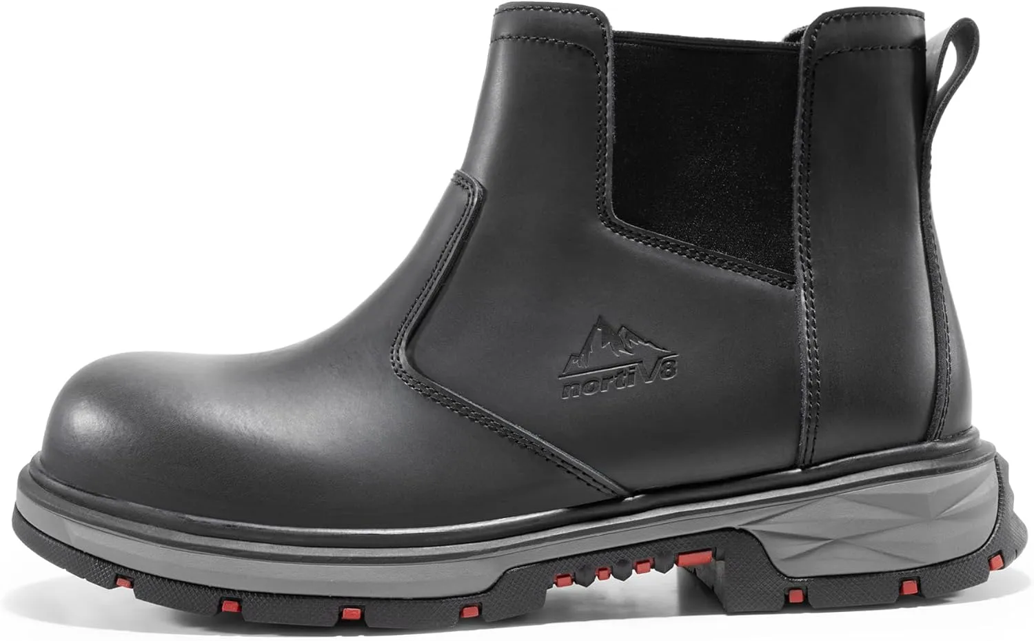NORTIV 8 Slip On Work Boots for Men Steel Toe Waterproof Safety Construction Boots for Men