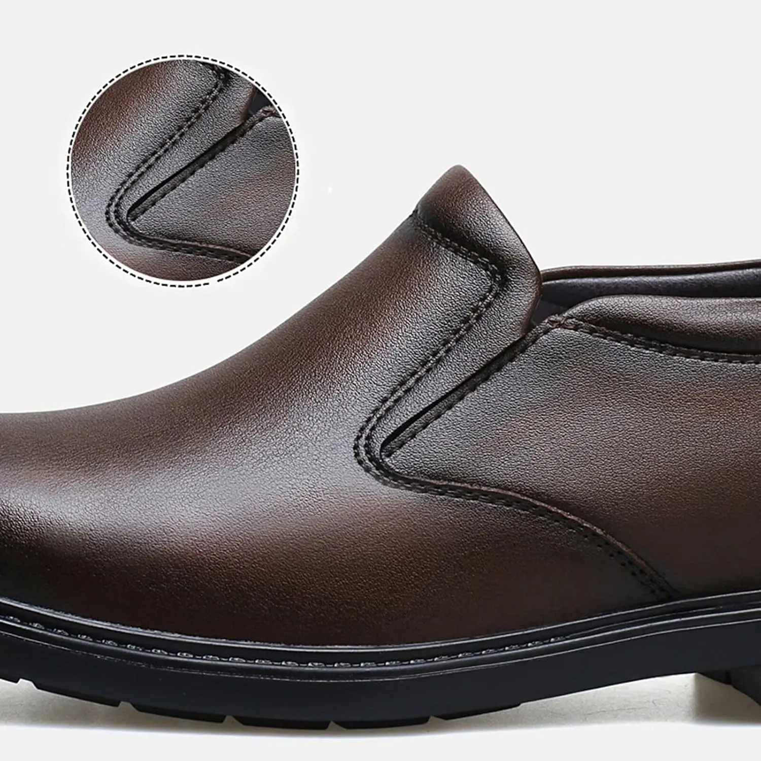 Slip on Men's Loafers Height-Boosting Formal Dress Shoes 2.36" Taller Invisible Height Increasing Elevator Shoes Leather Shoes for Business Wedding Office