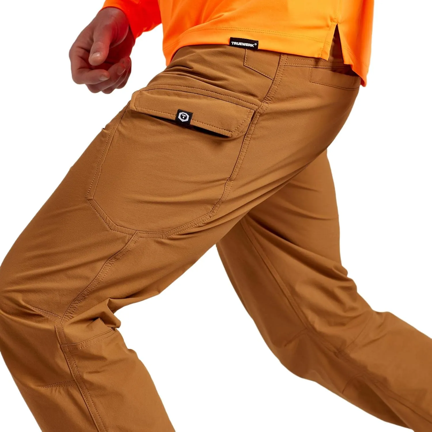 TRUEWERK Men??s Work Pants - T1 WerkPants Relaxed Fit, Lightweight, Moisture Wicking, Tactical Cargo Pants with 4-Way Stretch