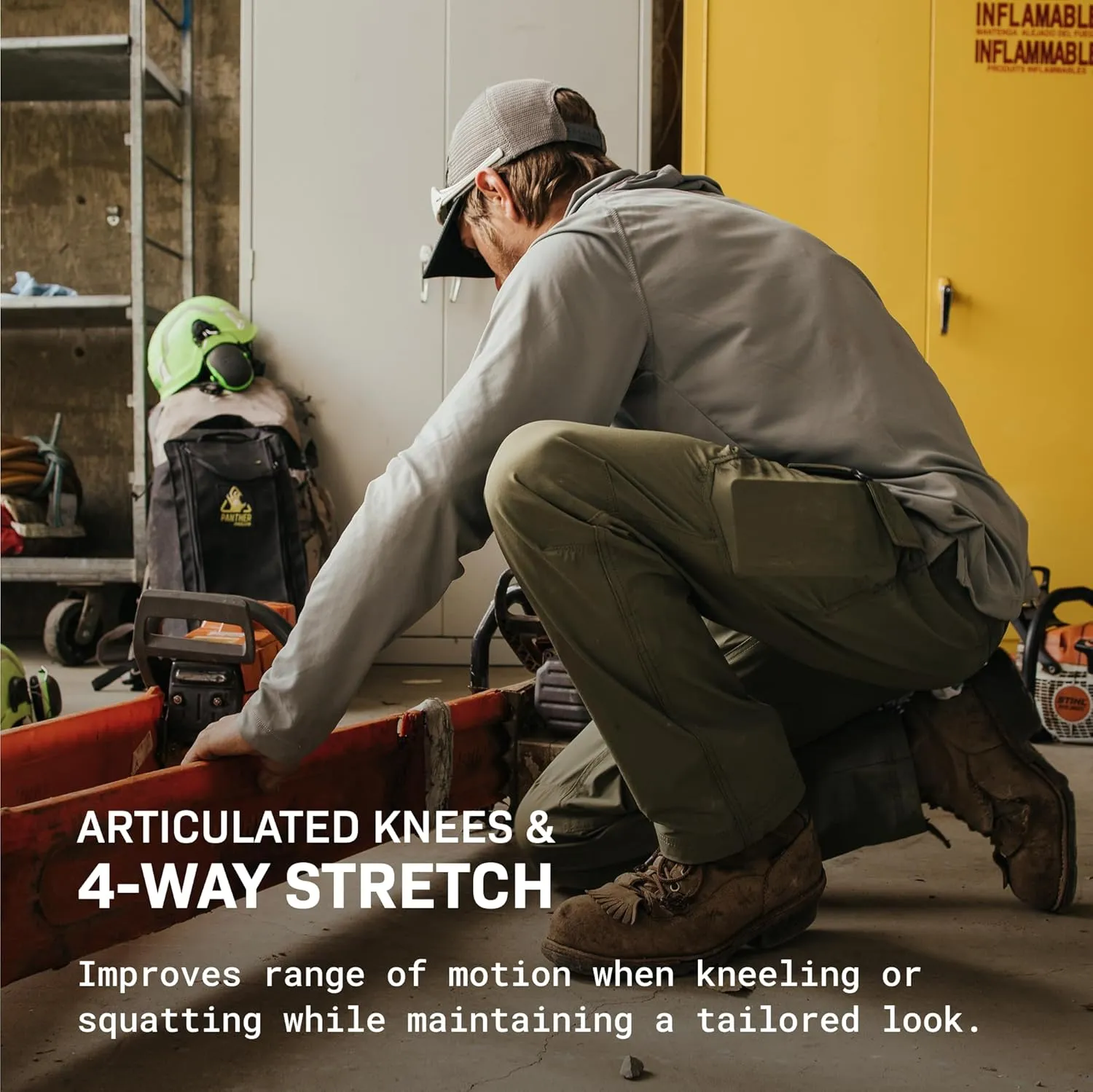 TRUEWERK Men??s Work Pants - T1 WerkPants Relaxed Fit, Lightweight, Moisture Wicking, Tactical Cargo Pants with 4-Way Stretch
