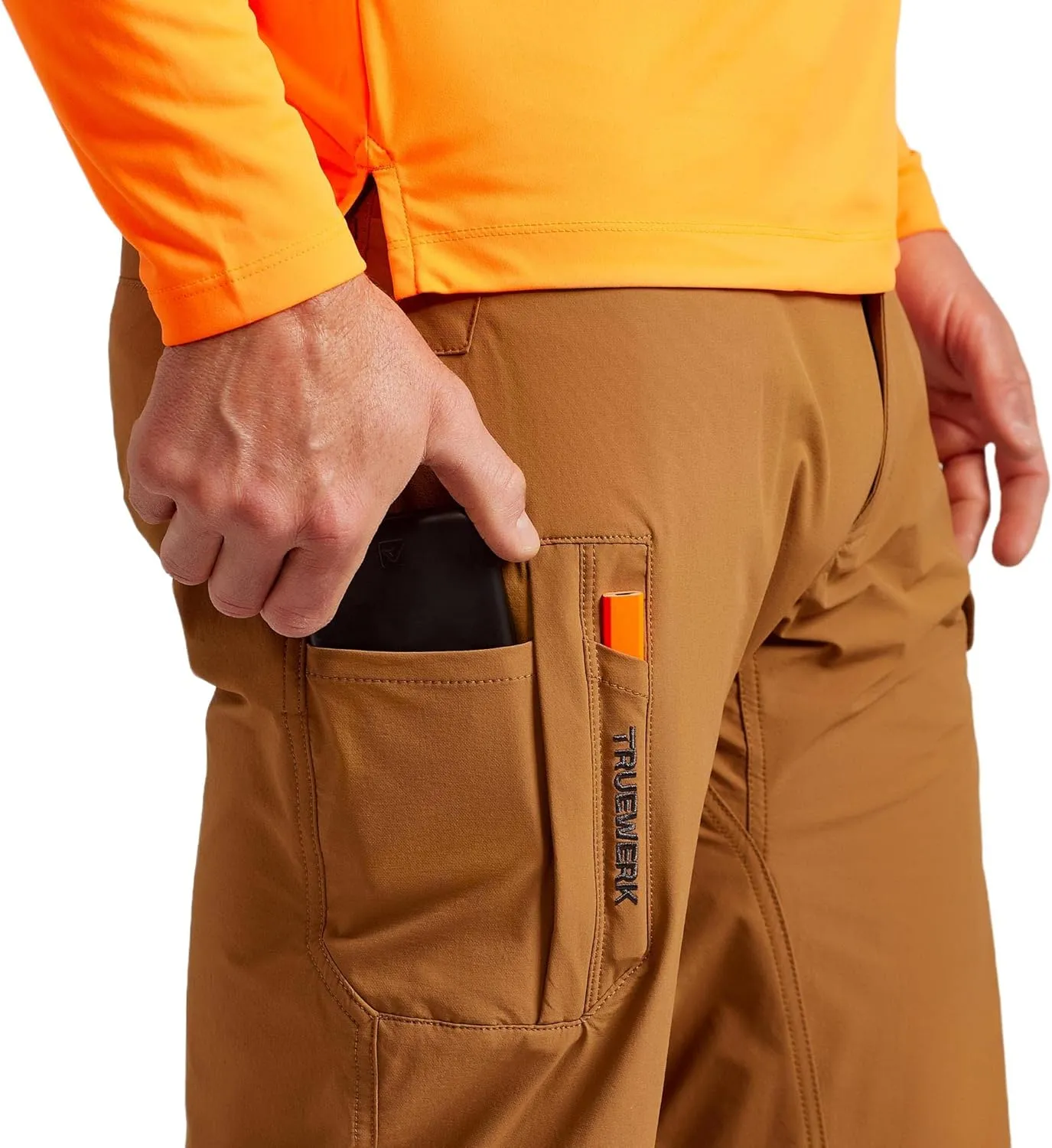 TRUEWERK Men??s Work Pants - T1 WerkPants Relaxed Fit, Lightweight, Moisture Wicking, Tactical Cargo Pants with 4-Way Stretch