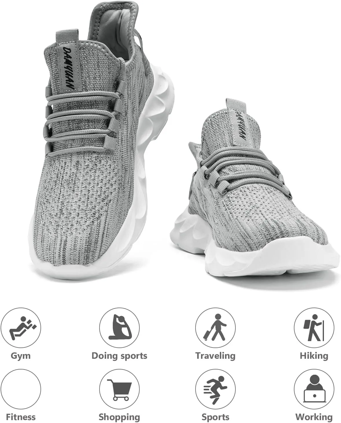 Tvtaop Women's Lightweight Walking Shoes - Breathable Non-Slip Design for Running, Gym & Tennis | Cushioned Fitness Sneakers