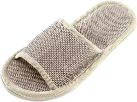 Women Men Home Slippers Washable Cotton Open-Toe Slippers Indoor Shoes Casual Flax Soft Non-Slip Sole Slides Shoes
