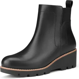 Women's Chelsea Boots Wedge Boots for Women Ankle Booties Platform Slip On Boots