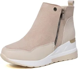ZBYY Wedge Sneakers for Women Ladies Hidden Heel Sneakers Casual Platform Sneakers Shoes Walking Wedge Shoes