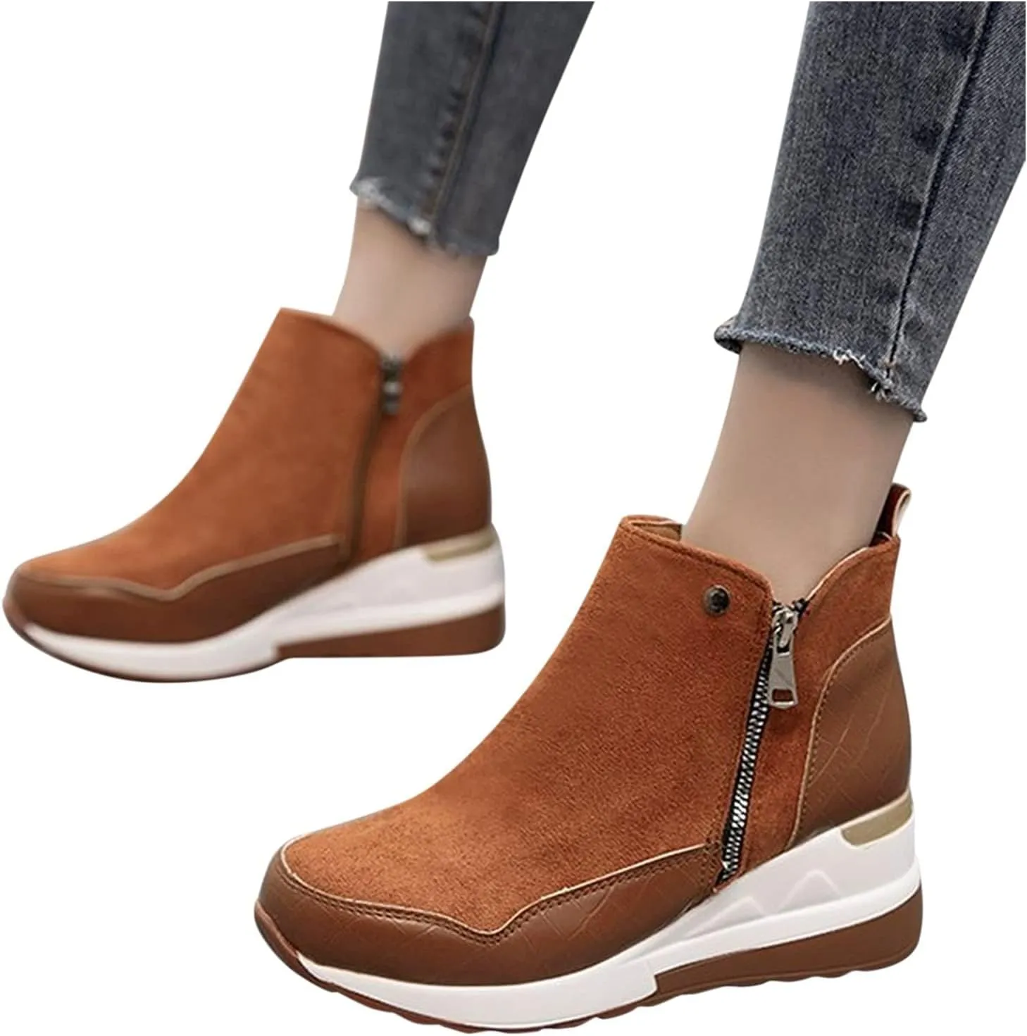 ZBYY Wedge Sneakers for Women Ladies Hidden Heel Sneakers Casual Platform Sneakers Shoes Walking Wedge Shoes
