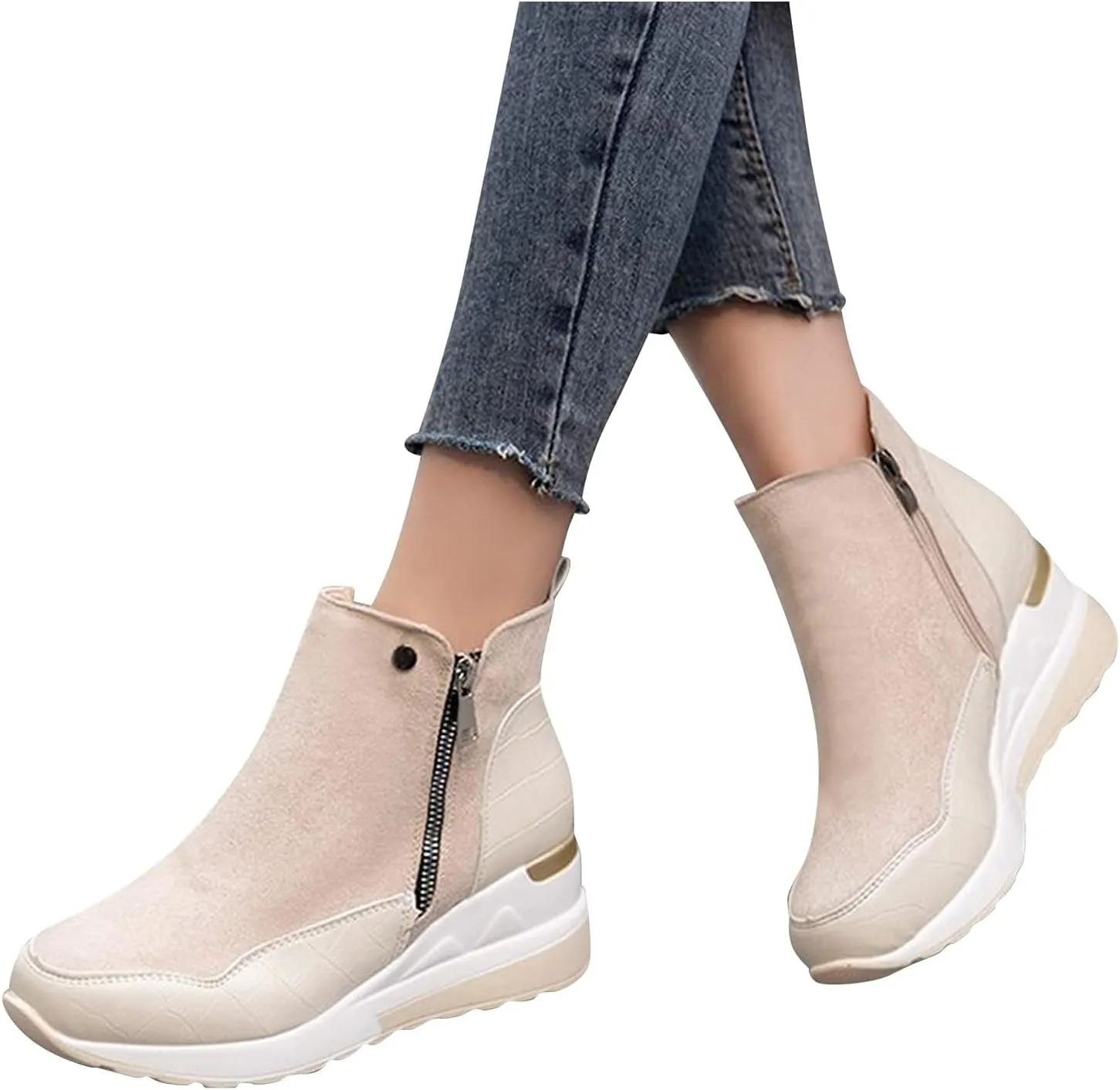 ZBYY Wedge Sneakers for Women Ladies Hidden Heel Sneakers Casual Platform Sneakers Shoes Walking Wedge Shoes